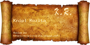 Knipl Rozita névjegykártya